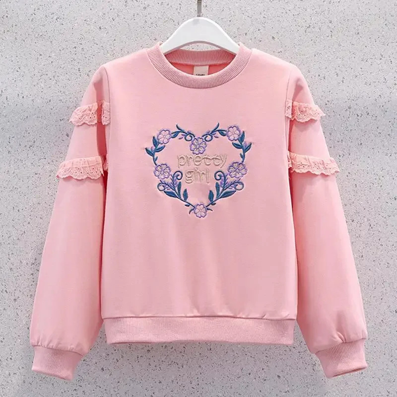 Childrens Sets Clothing Girls Sweater Autumn Round Neck Long Sleeved Girl Two Piece Set Round Collar Soild Sweet 240729
