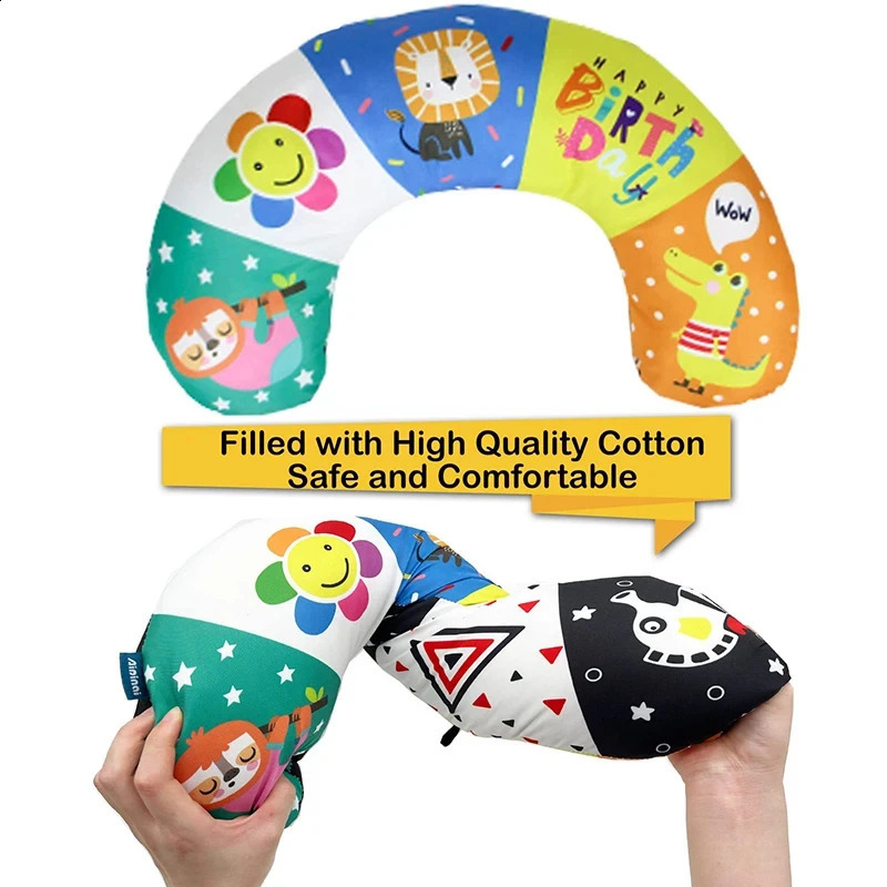 Baby Pillow Tummy Time Toy Black White High Contrast Sensory Toys Babies Montessori Infants 012 Months born Training 240723
