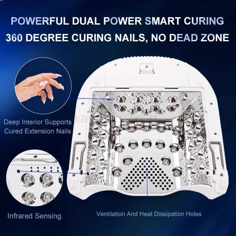 86W Rechargeable Nail UV LED Lamp with Hand Wireless Nail Dryer for Gel Polish Professional Nail Art Manicure Tools for HomeM240729