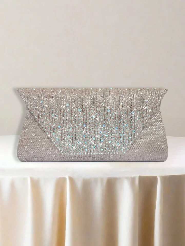 Charming Elegant Sophisticated Quiet Sequined Clutch Rhinestone Stylish Luxurious Shiny Glitter Evening bagXJ240729