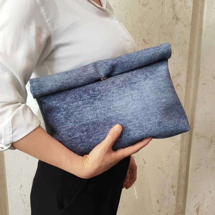 soft pu leather Lady evening bags Trend party girl Envelope Bag Large capacity Clutches purse blue Women Clutch bagXJ240729