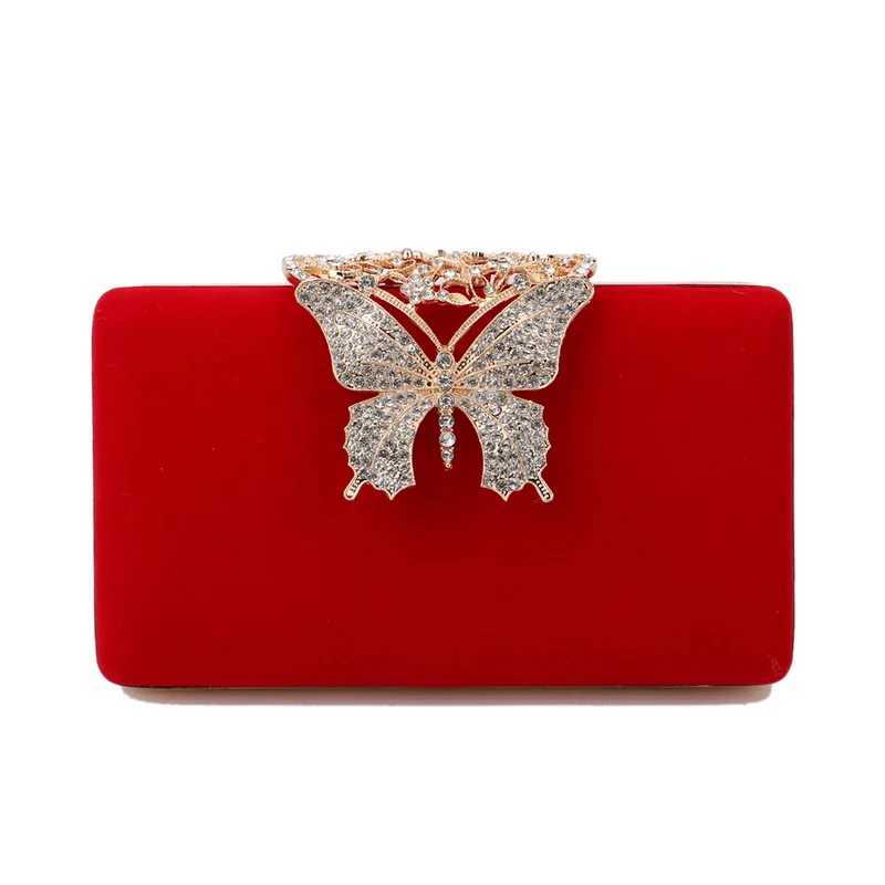 Women Evening Bags Butterfly Golden Day Clutch Rhinestones Shoulder Chain Party Holdr Handbags For Fashion Lady PurseXJ240729