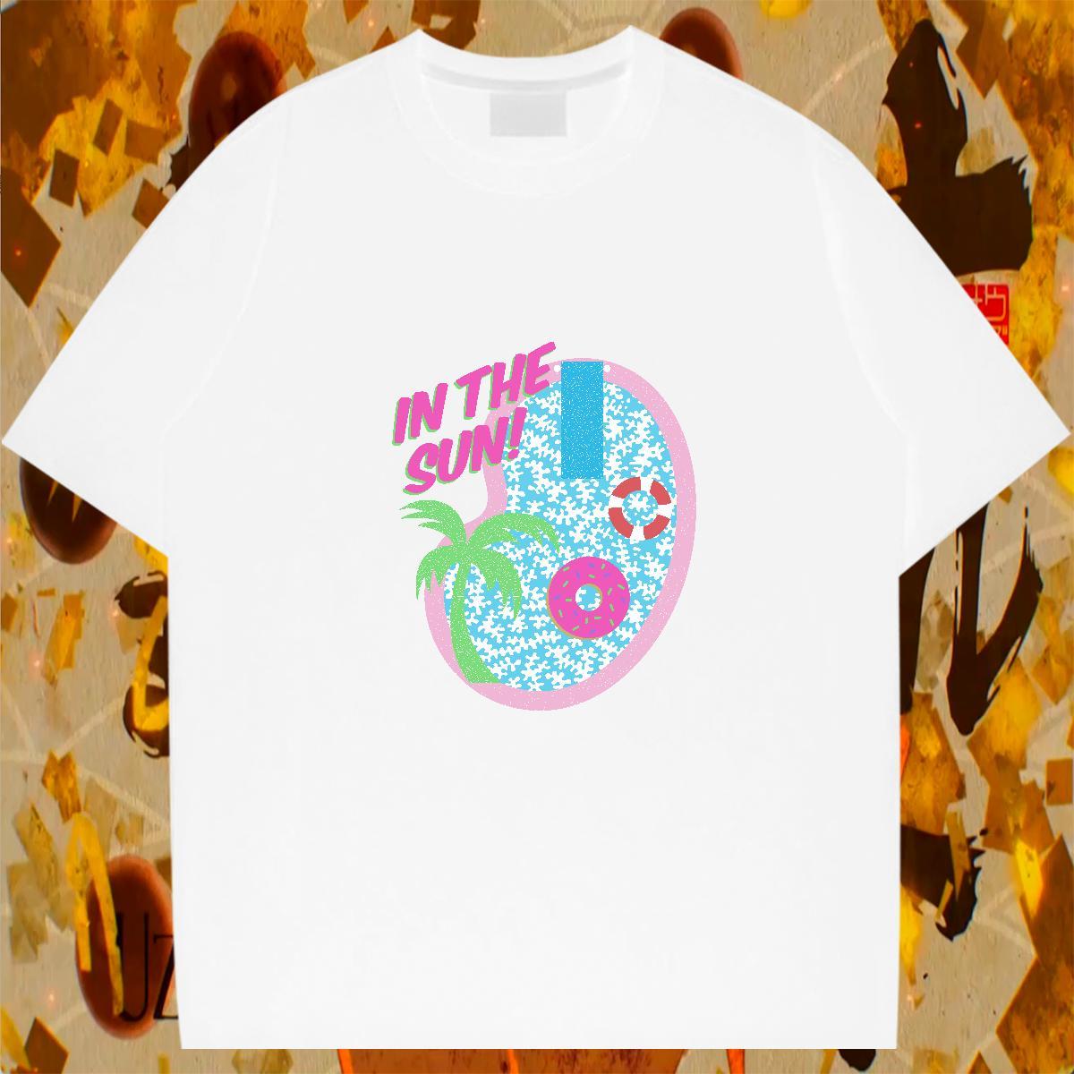 Cool Design Men Clothes T-Shirt 230g Pure Cotton Daily Wear sea wave Custom Print Oversized Breathable Crew Neck DIY T-Shirts Tees