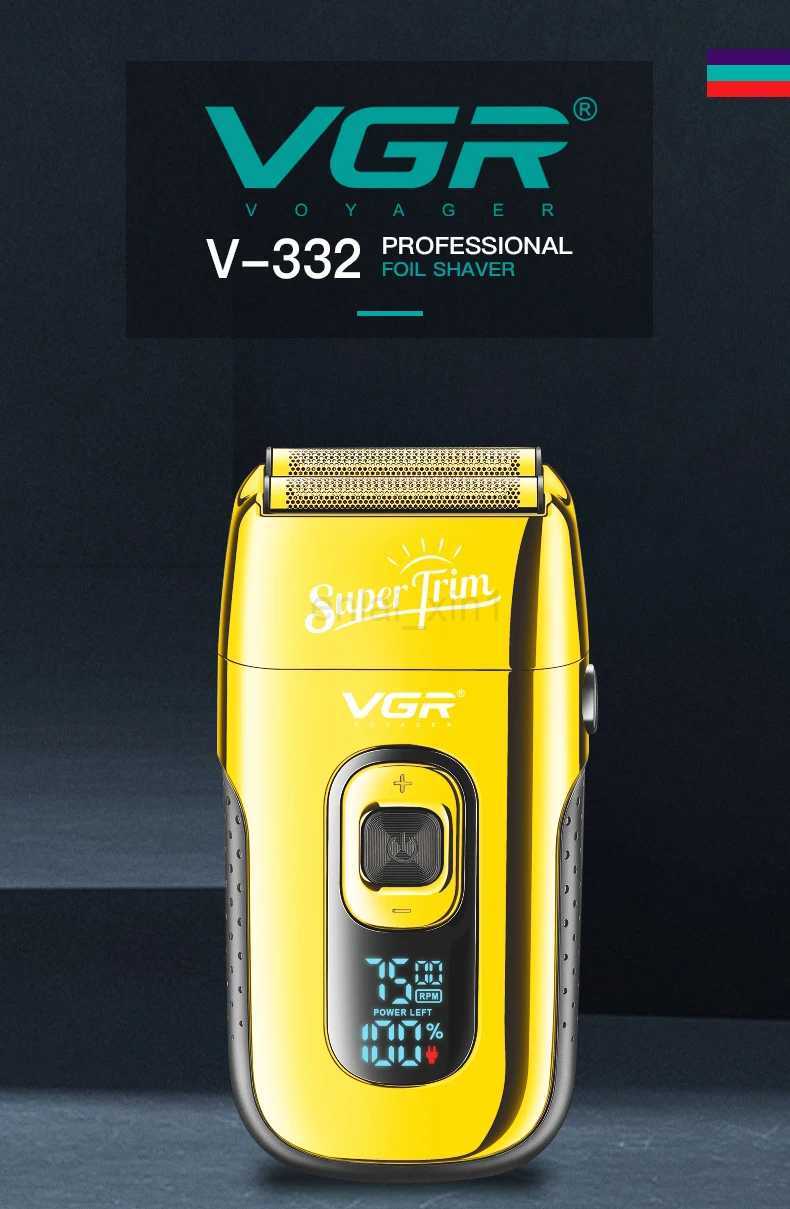 VGR V-332 Professional Metal Electric Beard Razor Trimmer Rechargeable Cordless Metal Twin Blade Foil Shaver For MenY240729 - view 3