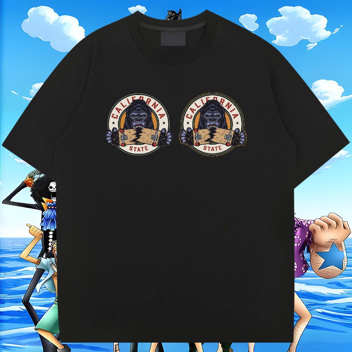 Soft Couples T Shirts 230g Pure Cotton Casual Beach chimpanzee DIY O Neck Short Sleeves New Designer Man T Shirts Tees