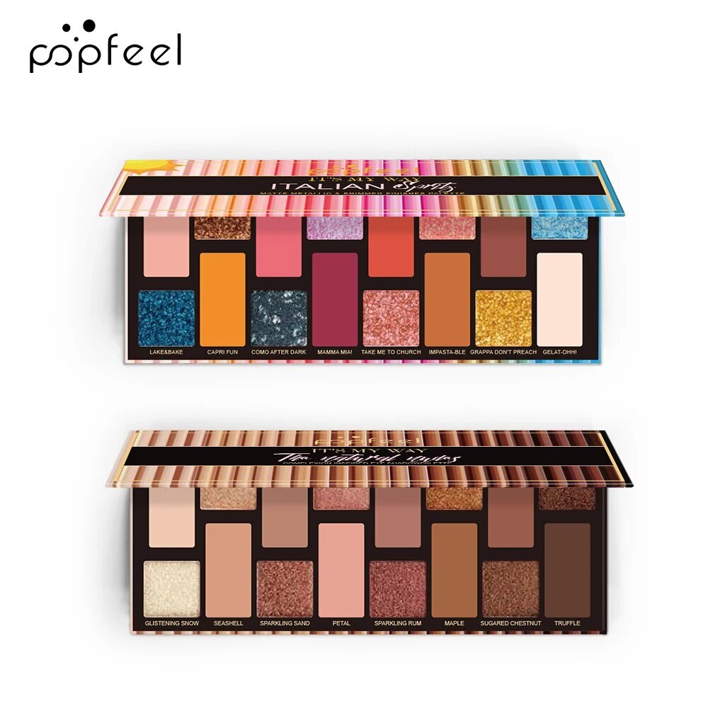 16 Colors Eye Makeup Palette, Matte Shimmer Glitter Metallic Eyeshadow Palette F729-10