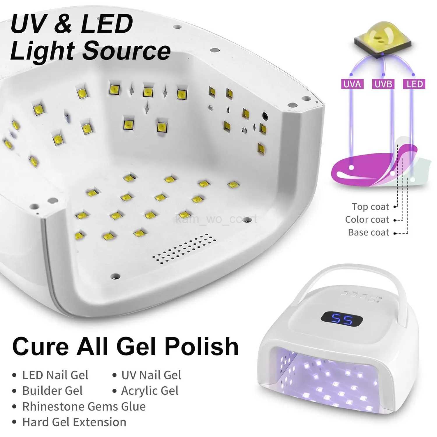 60W Rechargeable UV Nail Lamp Faster Wireless Nail Dryer Gel Polish Light 42 Beads Handle Professional Curing Lamp ForM240729