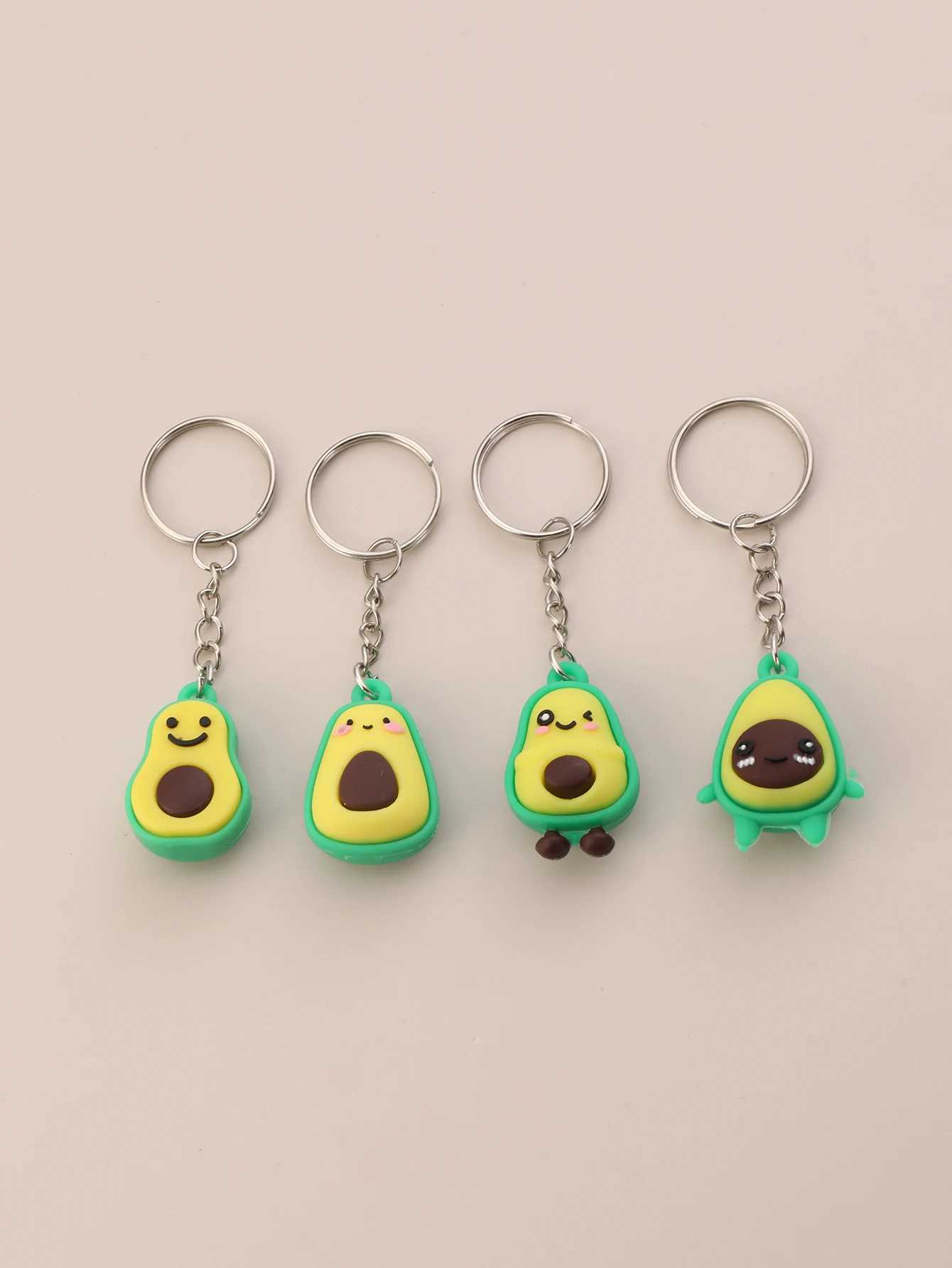 4pcs Avocado Keychain Green Cute Avocado Keychain Friendship Keychain Gift Pendant For Valentines Day BirthdayL240729