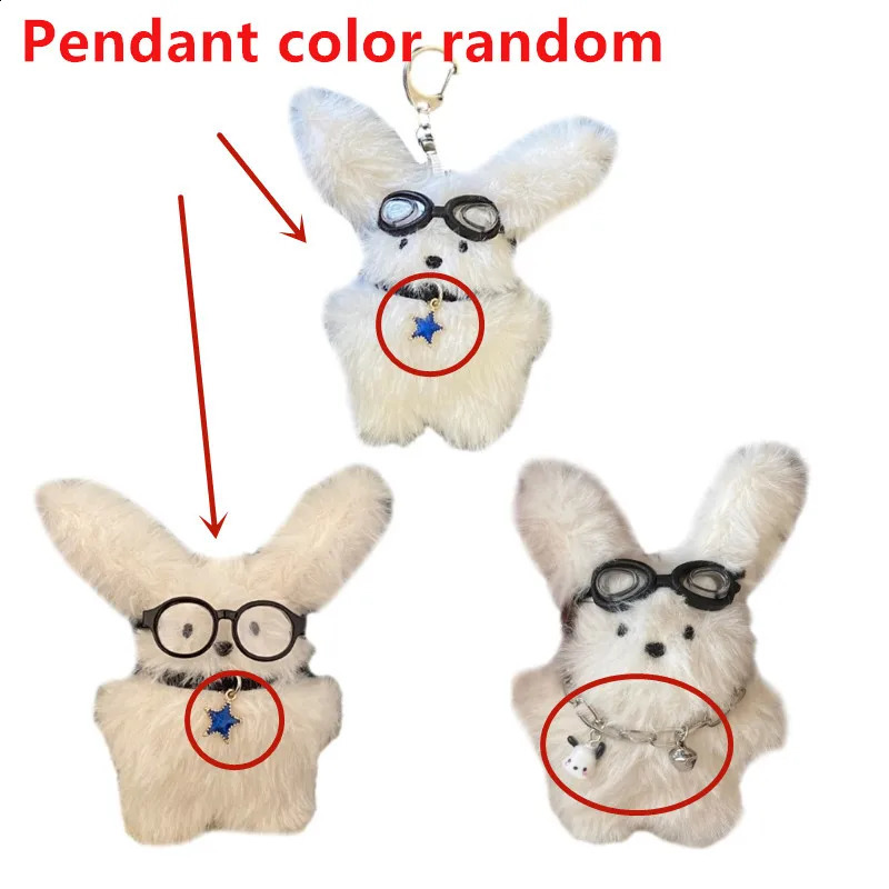 Cute Plush Pilot Rabbit Doll Key Chains Ring Woman Keychain Bag Charms Toy Car Keyring Party Gift Trinket Gifts for Friends 240729