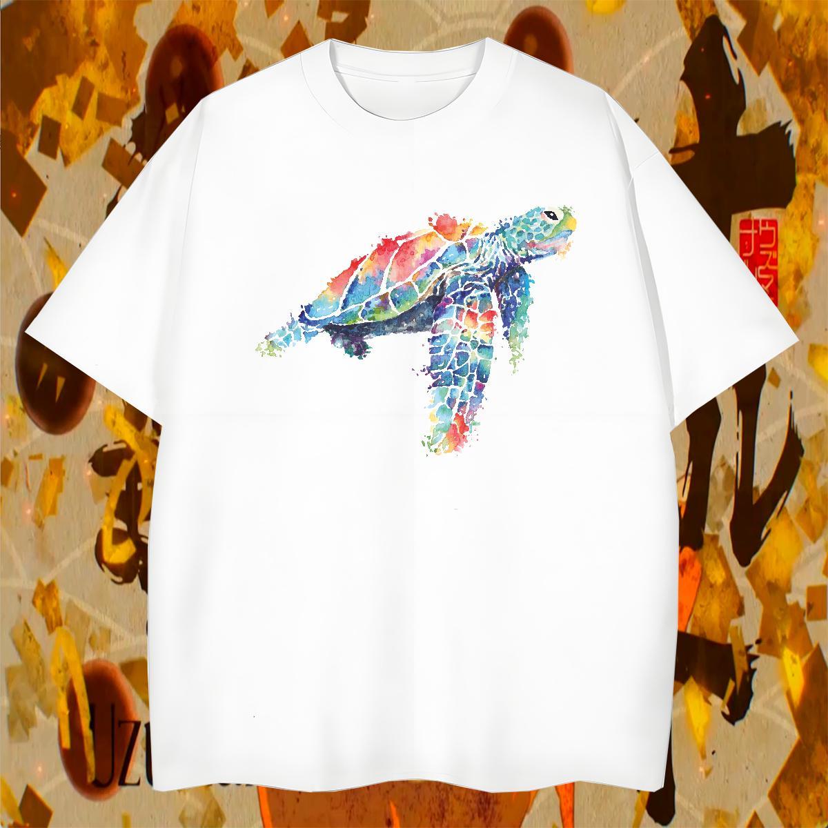 High Quality Tshirt for Man Woman 100% Cotton 230g Street tortoise DIY Printed Short Sleeve O-Neck Factory Direct Man T Shirts Clothings