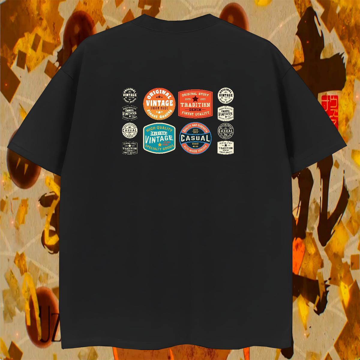 Free Shipping Tshirts 230g Pure Cotton Street Casual letter Custom Anime O-Neck Short Sleeve 2024 Summer T-Shirts for Men Wear