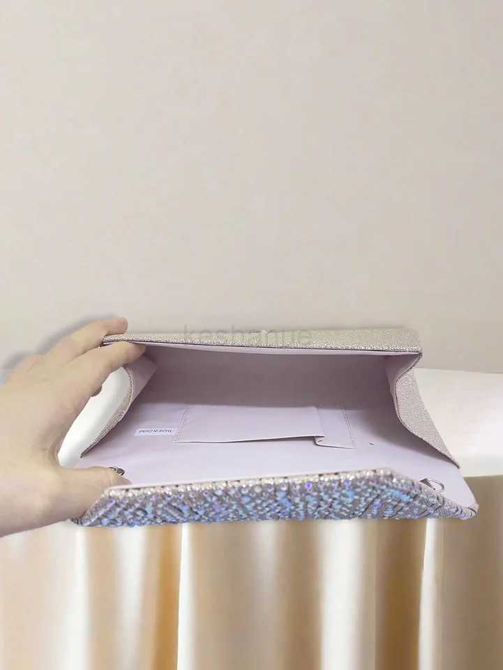 Charming Elegant Sophisticated Quiet Sequined Clutch Rhinestone Stylish Luxurious Shiny Glitter Evening bagXJ240729