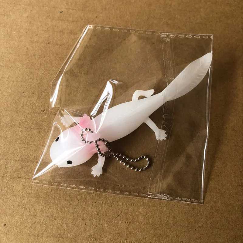 Axolotl Keychain Kawaii Newt Salamander Baby Fish Kneading Toy Decompression Squeezing Bag Mobile Phone Key Chain PendantL240729