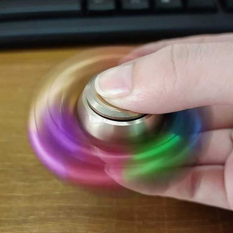 Metal Fidget Spinner Adults Kids Novelty Gift Anti Stress Anxiety Toys Handspinner Decompression Rainbow Fingertip GyroscopeM240729