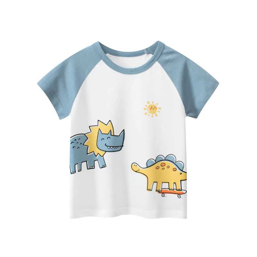 T-shirts 1-9T Dinosaur Boy T Shirt Toddler Kid Tshirt Summer Baby Clothes Short Sleeve Basic Tee Top Casual Infant OutfitL24729