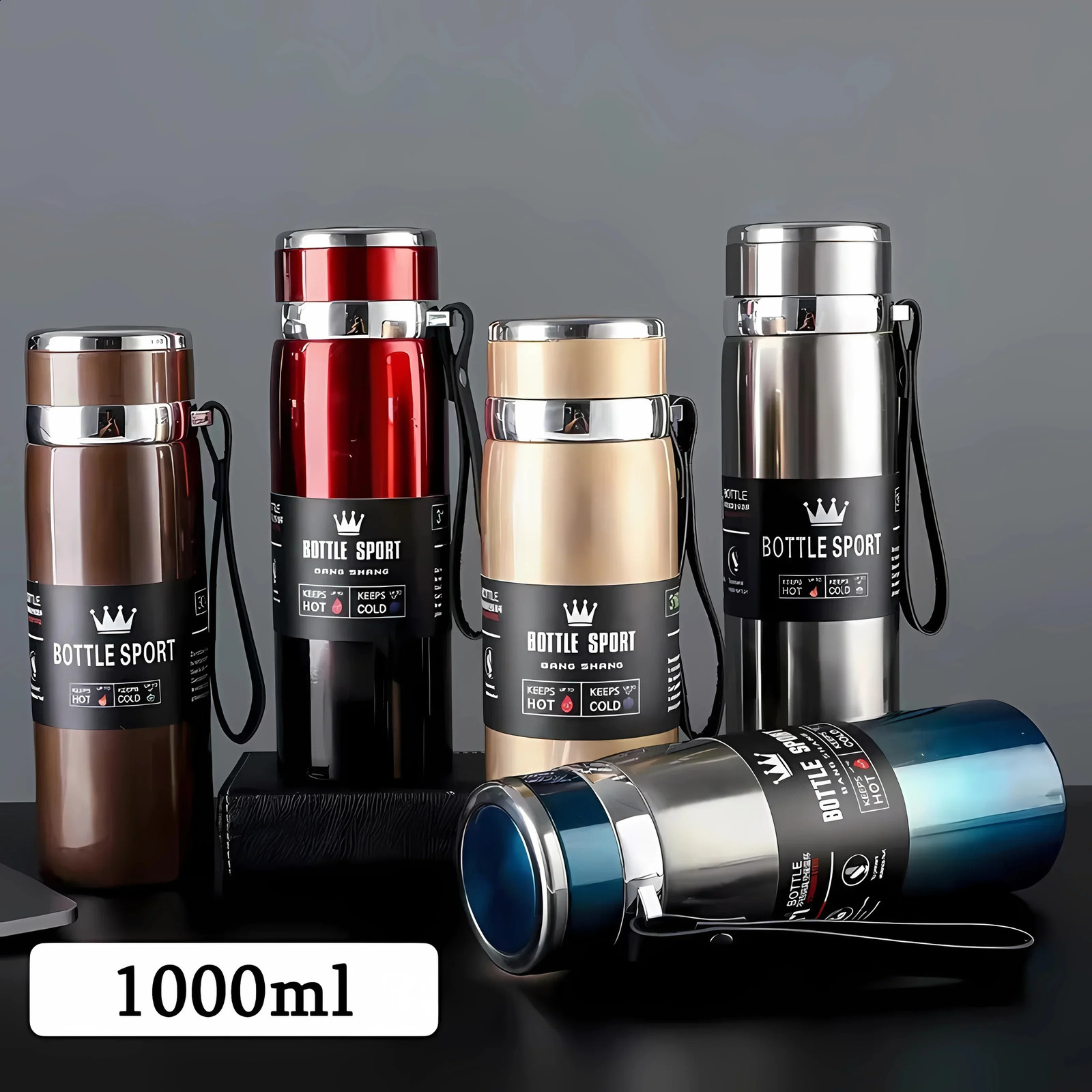 1L Thermal Water Bottle Keep Cold and Thermos for Tea Coffee Vacuum Flasks Stainless Steel 240729