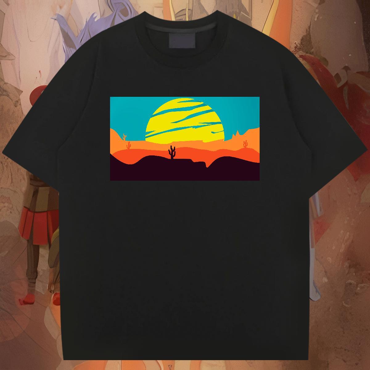 Loose Men Clothes T-Shirt 230g Cotton Home Outdoor sky DIY Crew Neck Breathable Fashion T shirt Tees Shirts