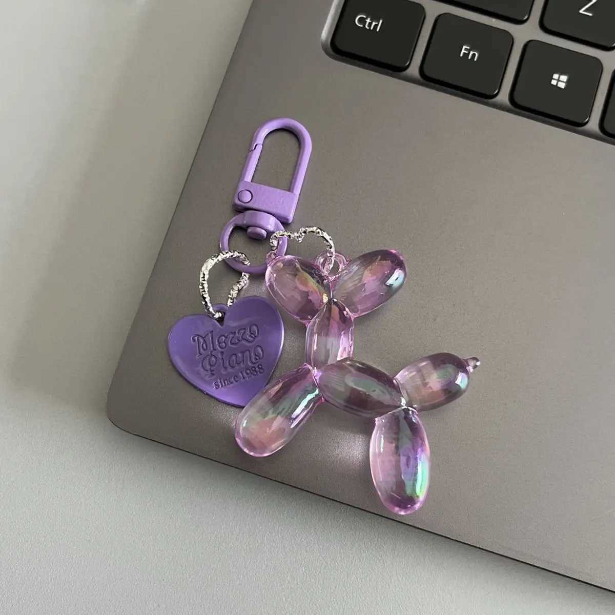 Bling Kawaii Cartoon Balloon Dog Keychain Key Ring for Women Men New Colorful Cute Bag Car Pendant Decoration Holder AccessoriesL240729
