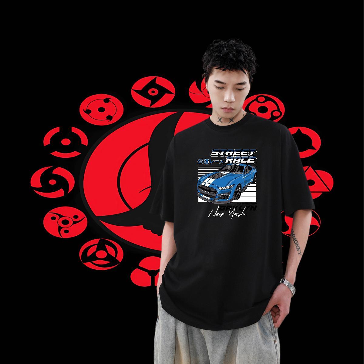 Brand Men Tops Tees 230g Cotton Street Casual car Customized Print Crew Neck 2024 DIY T shirt Wear