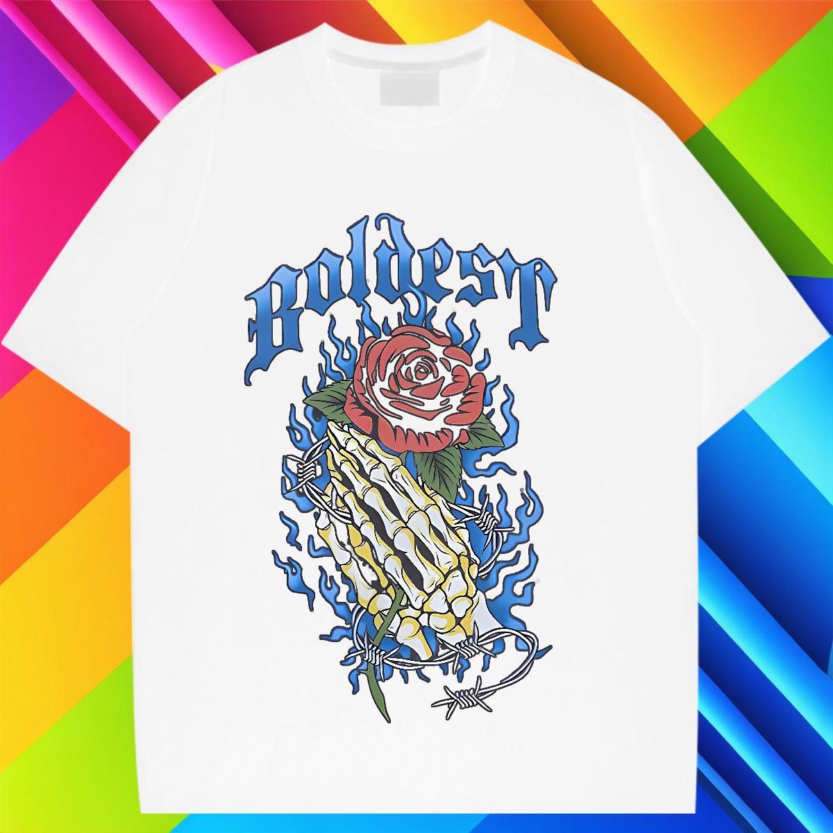 Free Shipping Tshirts 230g Cotton Street Casual flower Custom Printing Pure Cotton Factory Direct T-Shirts Clothings