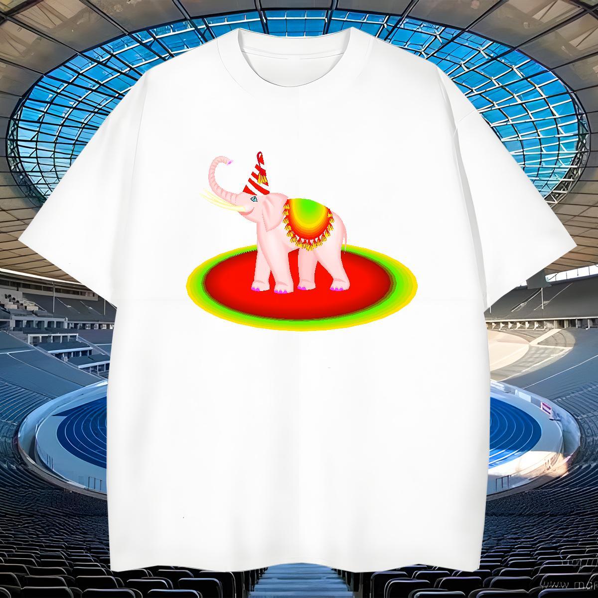 Free Shipping Men Clothes T-Shirt 230g Cotton Hip Hop elephant DIY Anime Breathable Crew Neck Casual New T-Shirts for Men Tops Shirt