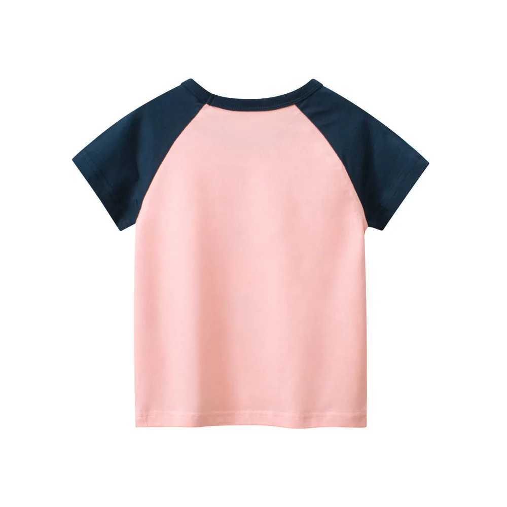 T-shirts 1-9T Bear Print Girls T Shirt Summer Toddler Kid Clothes Short Sleeve Cotton Infant Tshirt Cute Basic Top OutfitL24729