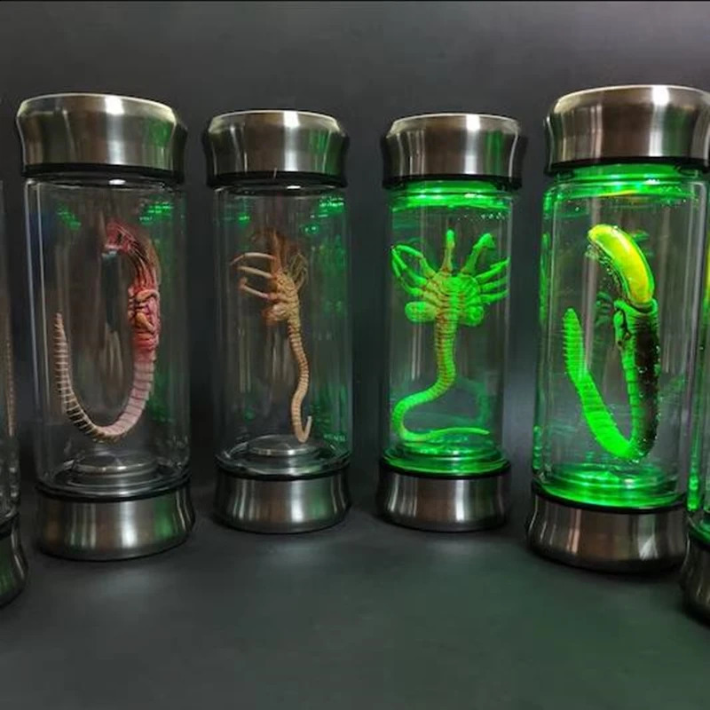Alien Glow Jar Xenomorph Specimen Facehugger Embryo Glass Jar Movie Prop Replica Home Decor Desktop Crafts Sculpture Decoration 240830 - view 3