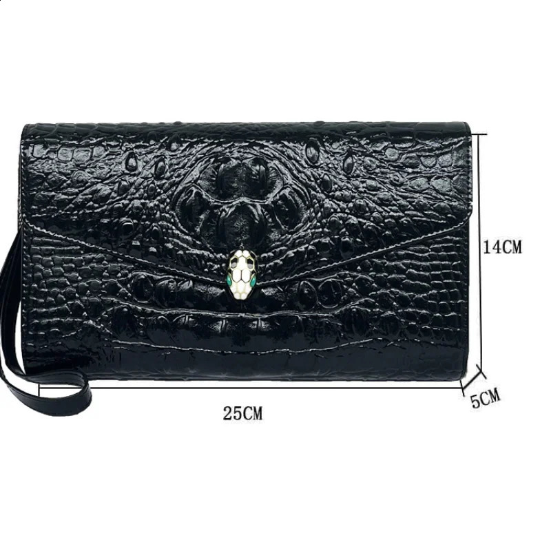 Fashion Large Capacity Clutches Women Pattern Shoulder Bag Snakehead Decor Clutch Bags Lady Envelope Handbags 240729