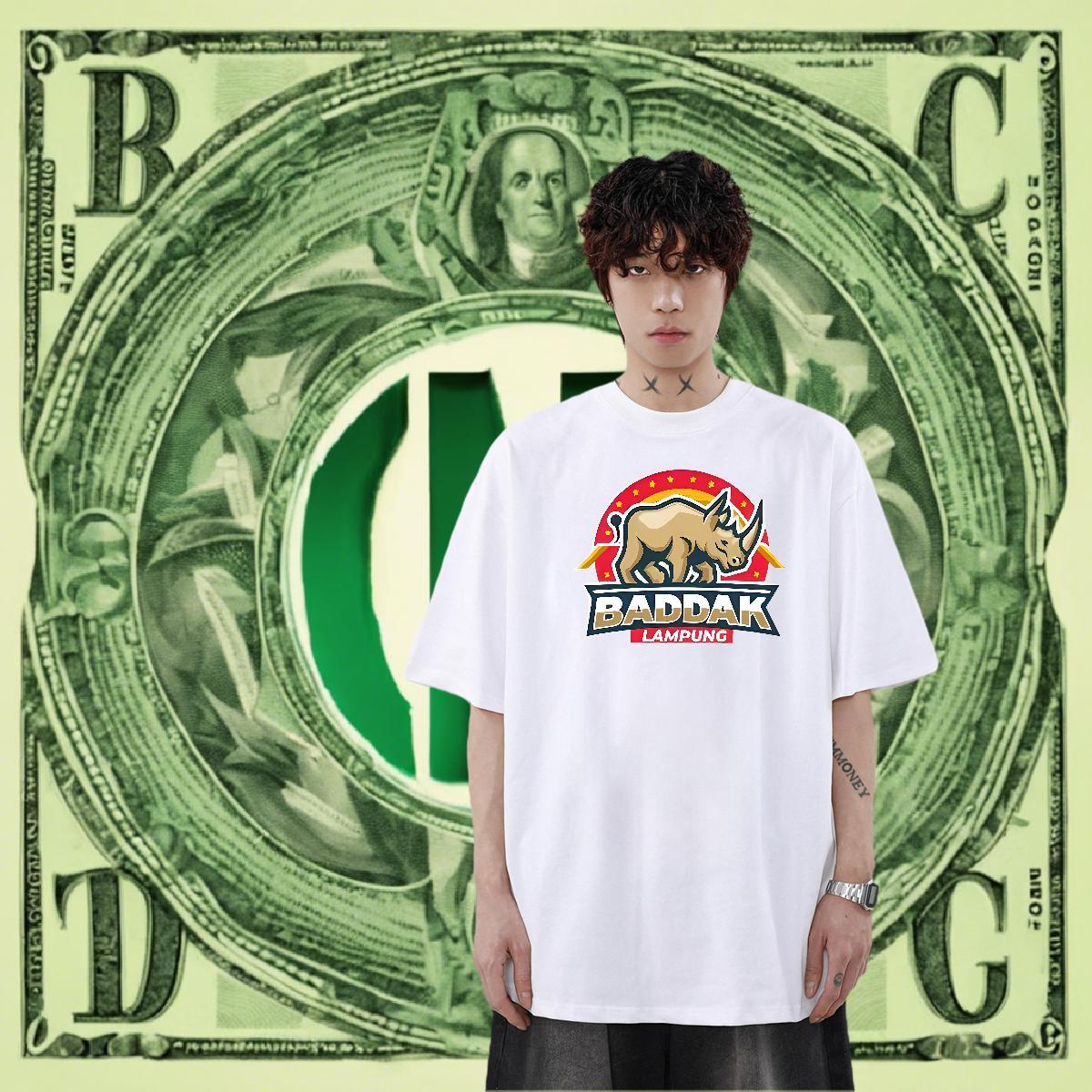 Cool Design Men Clothes T-Shirt 230g 100% Cotton High Street Hip Hop rhinoceros Custom Anime Breathable Crew Neck Fashion New T shirt Tops