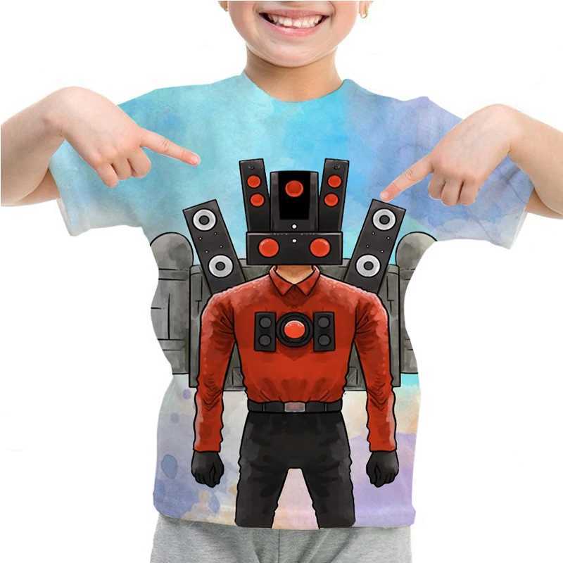 T-shirts Kids Summer T Shirt Skibidi Toilet T-shirts Girls O-neck Short Sleeve Boys Cartoon Casual Tshirt Camiseta Childrens ClothingL24729