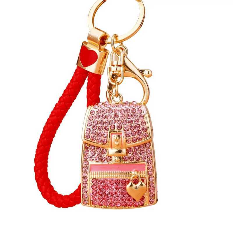 Cute Bag Shaped Keychain Zipper Design Women Girls Mini Backpack Keys Card Keychain Handbag Purse Pendant Key Ring JewelryL240729