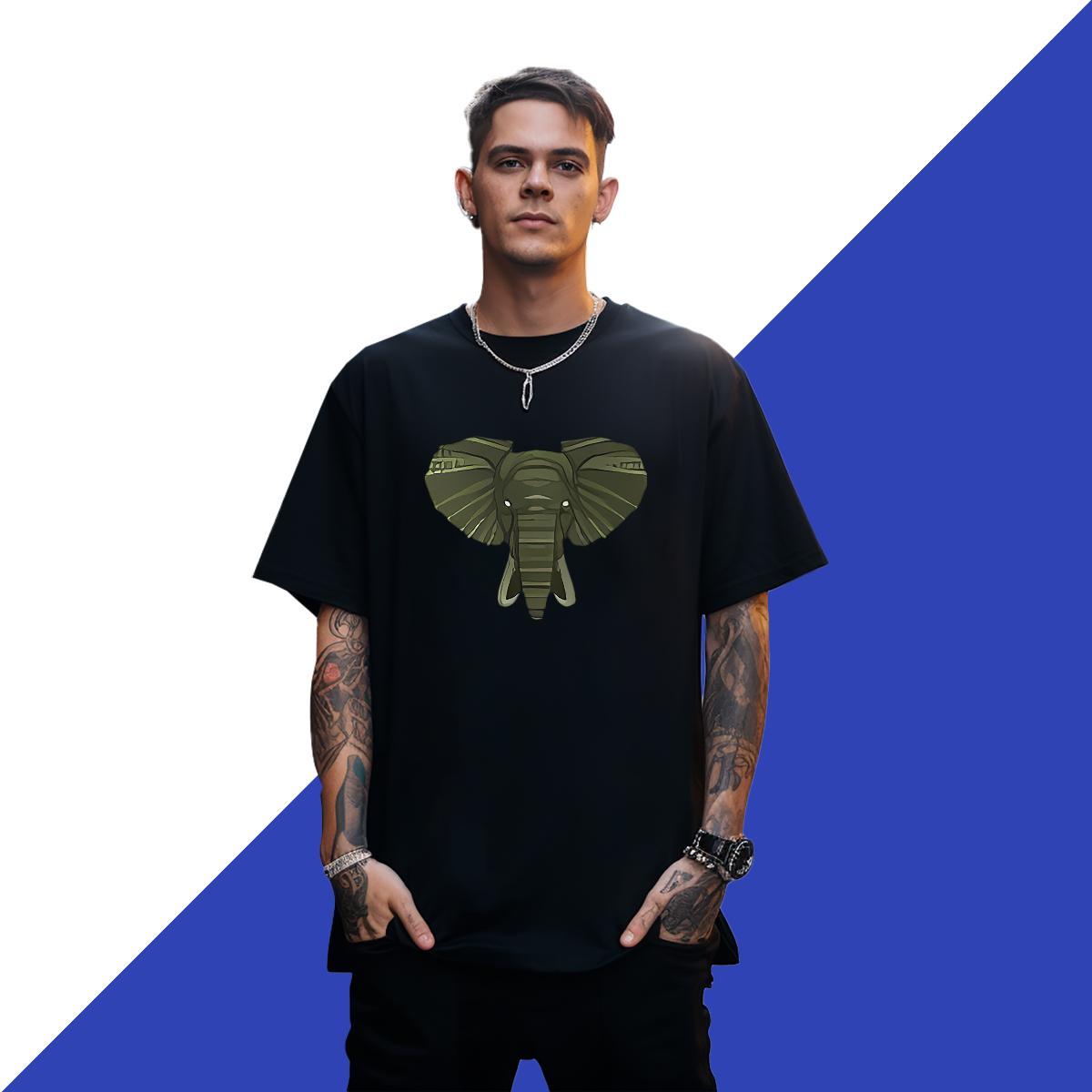 Loose Men Tees 100% Cotton 230g Casual Daily Wear Elephant Custom Big Size Crew Neck Breathable Wholesale T Shirts Men Top Tees