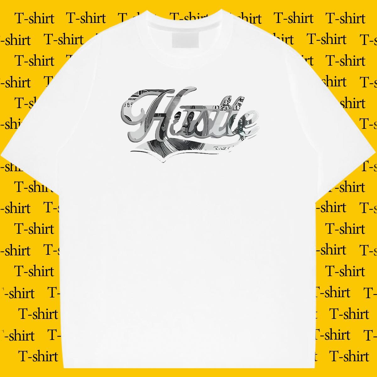 Loose Fit Mens Tshirts 230g Cotton Sport letter Cartoon Print Breathable Short Sleeve DIY Customized Men T Shirts Wear