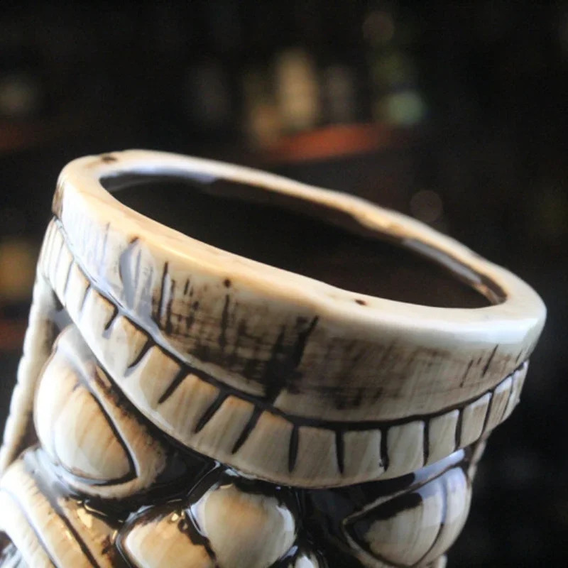 Ceramic Vase 480ml Creative TIKI MUG Hawaii Cocktail Martini Cups Ceramic Mask Cup Funny Cocktail Tiki Cups Bookshelf Decoration 240729