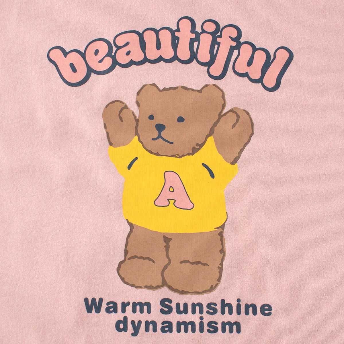 T-shirts 1-9T Bear Print Girls T Shirt Summer Toddler Kid Clothes Short Sleeve Cotton Infant Tshirt Cute Basic Top OutfitL24729