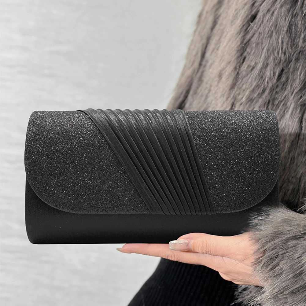 Women Hand Purses Splicing Design Shine Evening Clutch Bags Money Phone Holder Pleated Exquisite Flip Cocktail Party GatheringXJ240729