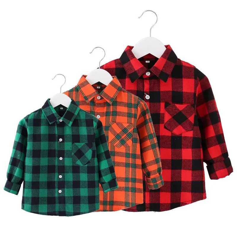 Childrens boy collar plain shirt long sleeved childrens clothing toddler boy shirt baby plaid shirt girls school shirt 2021W240729