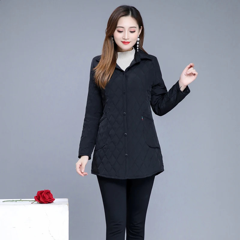 Autumn winter Warm thin quilted jacket Long-sleeved Jacket Parkas middle age women cotton-padded tops mother Cotton coat 240729