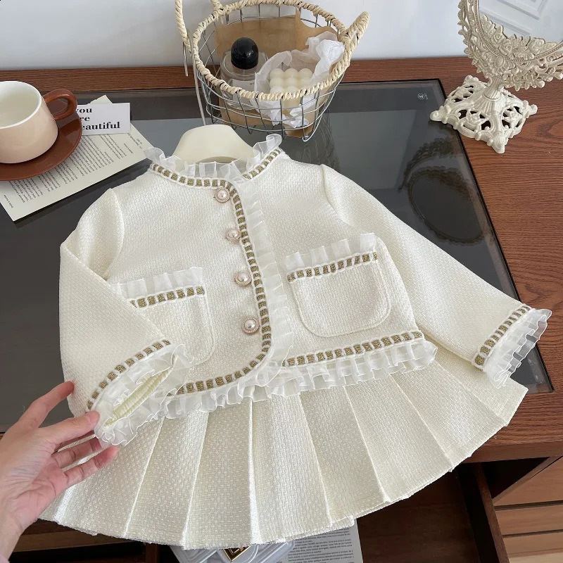 Girls Suits Spring Long Sleeve Princess CoatSkirt Fashion Korean Children Clothing Two Piece Set Girls Outfit Sets 2 3 4 5 6 7Y 240729