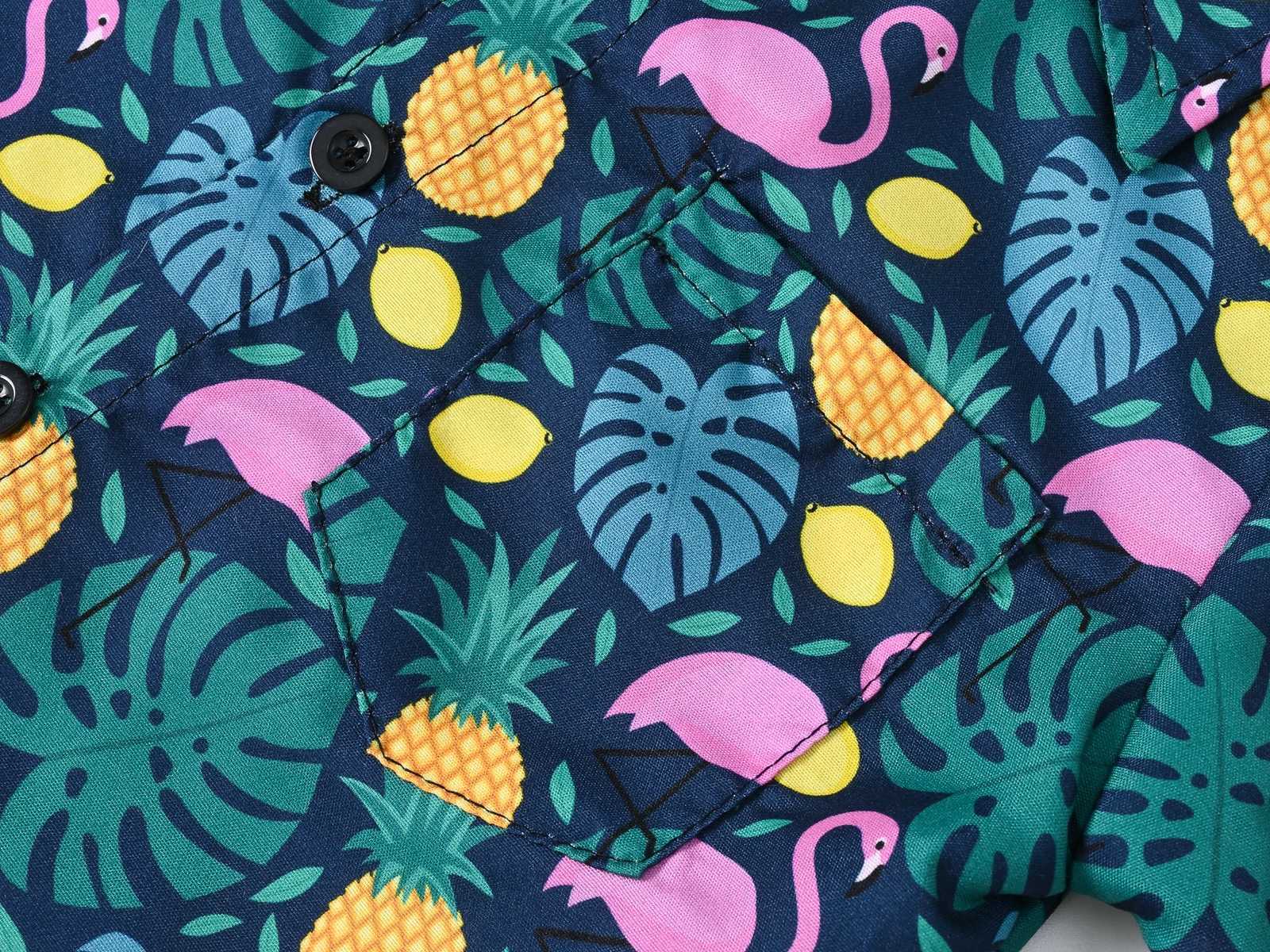 New boys and girls childrens casual clown print fashionable short sleeved baby summer short sleeved shirtW240729