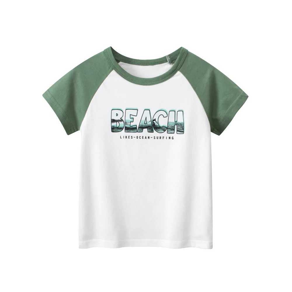T-shirts 1-9T Infant T Shirt Cotton Toddler Kid Tshirt Boy Girl Summer Clothes Short Sleeve Letter Print Basic Tee Top Childrens OutfitL24729