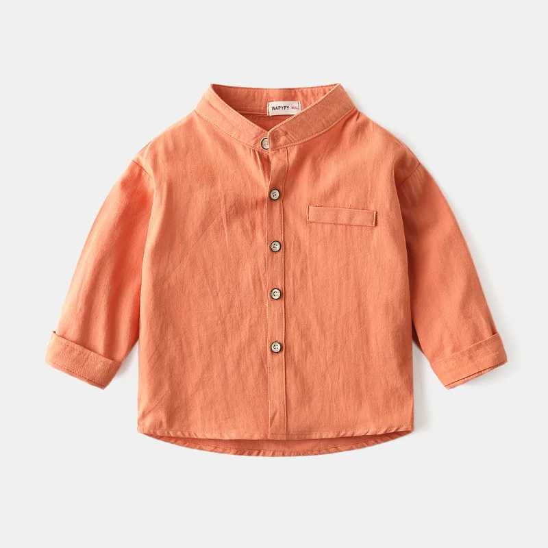 Wenhua collar boys shirt elegant childrens top cotton childrens clothingW240729