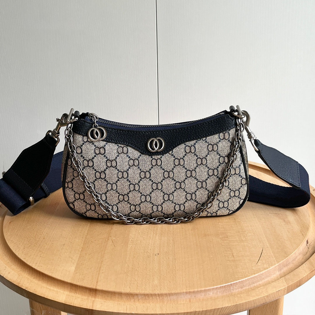Designer Shoulder The Ophidia Hobo Underarm Bag Crescent Moon Letters Chain composite lady clutch shoulder tote female fashion bag