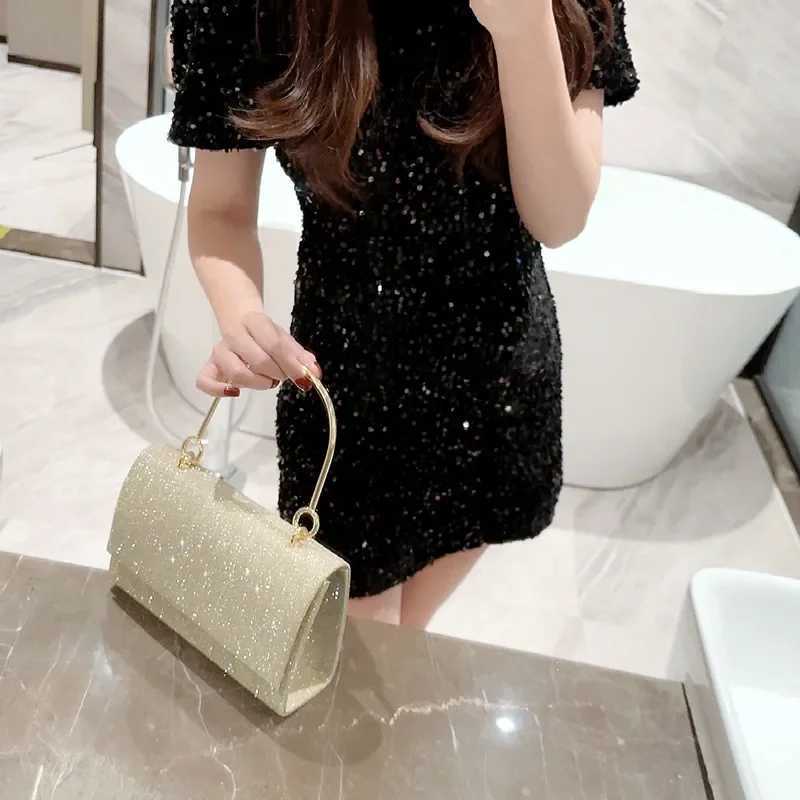 Shiny Wedding Clutch Handbag for Women Girls Glitter Shoulder Bag Wedding Purses Dating Bag All-matching Evening BagXJ240729