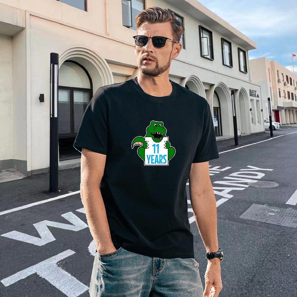 Loose Men Tees 230g Cotton Hip Hop Street crocodile Custom Printing Short Sleeve Soft 2024 New T Shirt For Man Top Tees