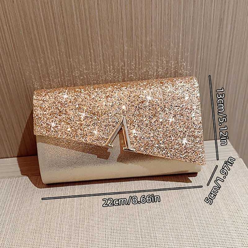 Women Evening Shinny Handbag Ladies Luxury Glitter Sequin Clutch Bag Purse Chain Shoulder Crossbody Bag For Wedding Party XA32ZDXJ240729