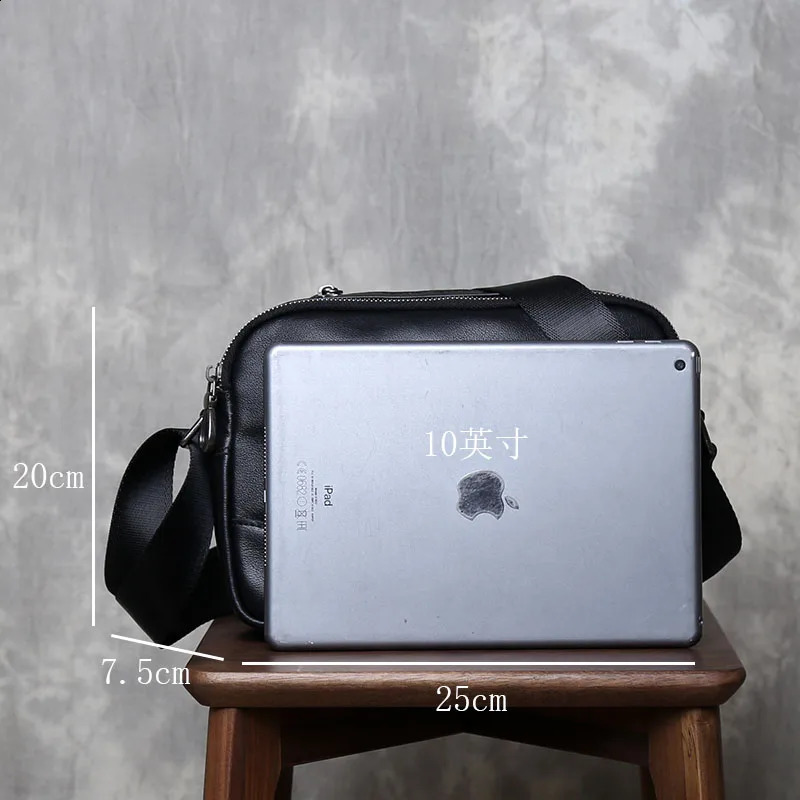 Leather single shoulder cross body bag mens handmade denim small pocket with retro casual on the top 240808