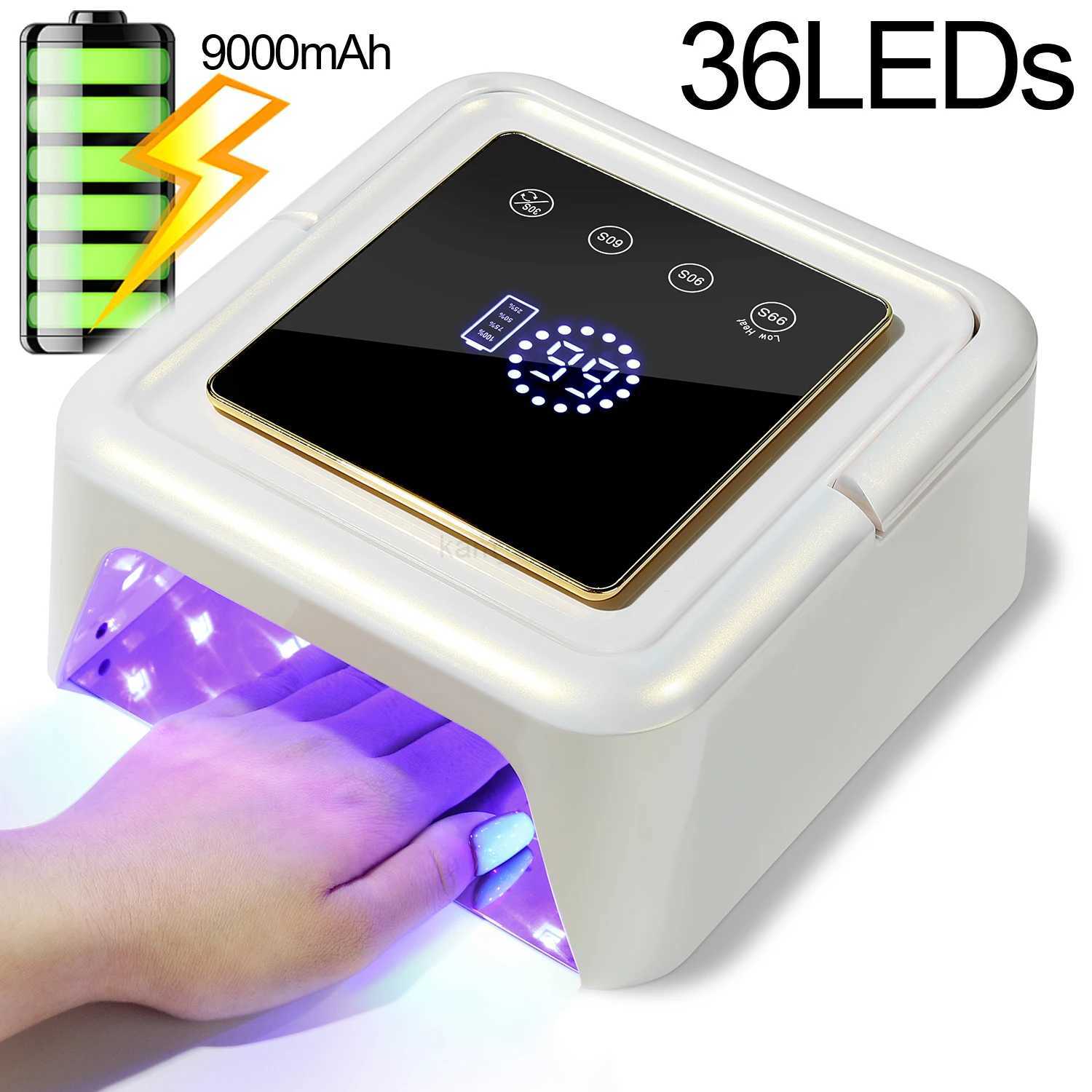 Cordless Rechargeable UV Nail Lamp 128W With 36 LEDs Portable LED Nail Dryer Professional Fast Charger Curing Lamp for SalonM240729