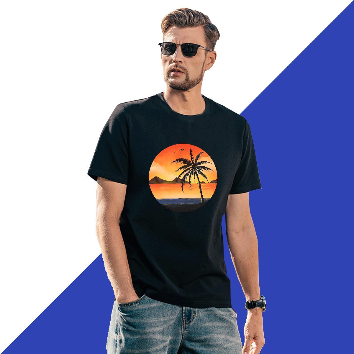 Classic Men Tshirts 230g 100% Cotton Summer Casual tree Oversized 4XL Breathable Soft DIY Man T Shirts Tees