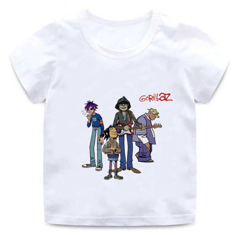 T-shirts Gorillaz Print Funny Kids Shirt Fashion Tops Boys Girls Hipster Round Neck T-Shirt Cool Kids Universal Casual WearL24729